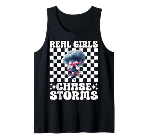 Echte Mädchen jagen Stürme Storm Chaser Storm Chasing Tornado Tank Top von Womens Pink Coquette Bow Storm Chaser Gifts