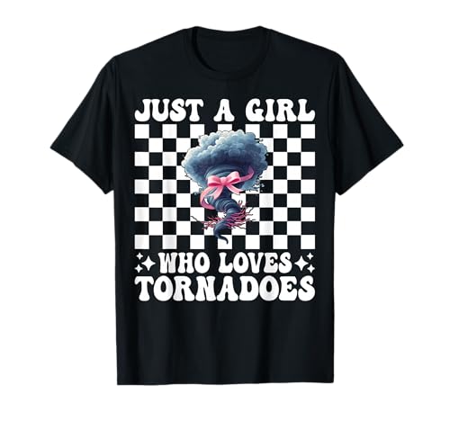 Nur EIN Mädchen, das Tornados liebt Storm Chaser Storm Chasing T-Shirt von Womens Pink Coquette Bow Storm Chaser Gifts