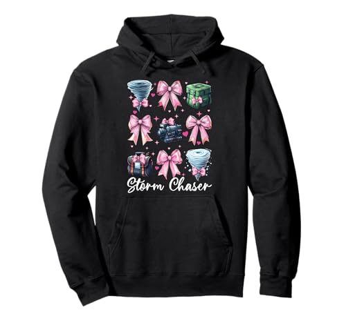 Storm Chaser Storm Chasing Tornado Kokettenbogen für Mädchen und Mama Pullover Hoodie von Womens Pink Coquette Bow Storm Chaser Gifts