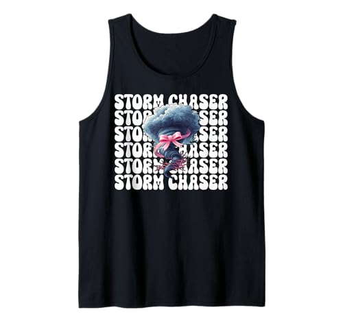 Storm Chaser Storm Chasing Tornado Kokettenbogen für Mädchen und Mama Tank Top von Womens Pink Coquette Bow Storm Chaser Gifts