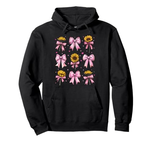Sonnenblumen-Blumenmädchen, Kokette Schleife, Rosa, Hippie, Boho, Mama Pullover Hoodie von Womens Pink Coquette Bow Sunflower Flower Gifts