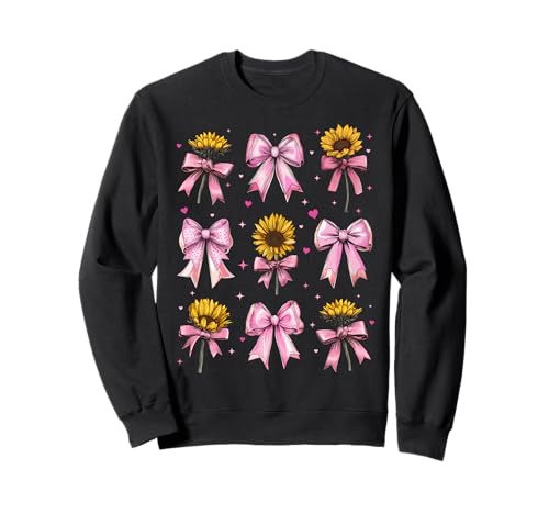Sonnenblumen-Blumenmädchen, Kokette Schleife, Rosa, Hippie, Boho, Mama Sweatshirt Sonnenblumen-Blumenmädchen, Kokette Schleife, Rosa, Hippie, Boho, Mama Sweatshirt von Womens Pink Coquette Bow Sunflower Flower Gifts