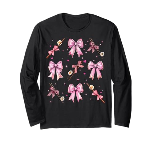 Sushi Japanisches Essen Mädchen Kokette Schleife Rosa Mama Langarmshirt Sushi Japanisches Essen Mädchen Kokette Schleife Rosa Mama Langarmshirt von Womens Pink Coquette Bow Sushi Japanese Food Gifts