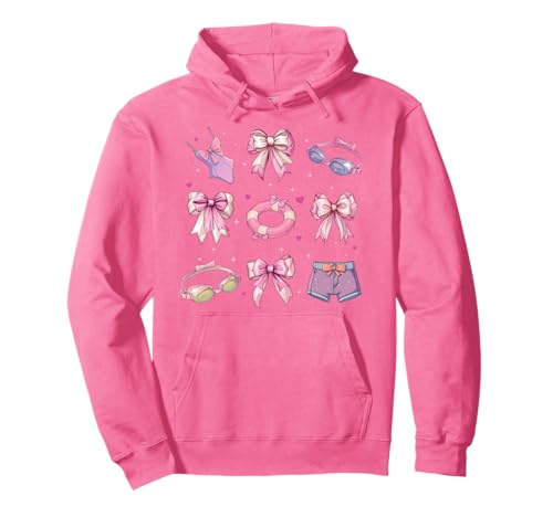 Schwimmer Schwimmen Mädchen Kokette Schleife Rosa Mama Pullover Hoodie von Womens Pink Coquette Bow Swimming Swimmer Gifts