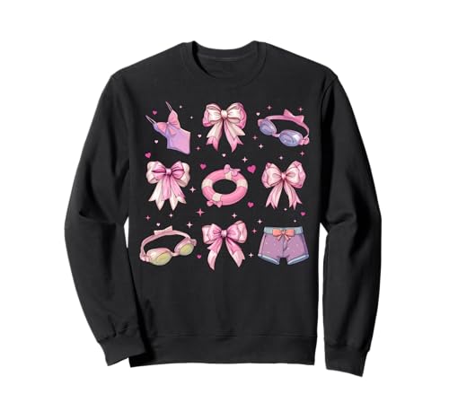 Schwimmer Schwimmen Mädchen Kokette Schleife Rosa Mama Sweatshirt Schwimmer Schwimmen Mädchen Kokette Schleife Rosa Mama Sweatshirt von Womens Pink Coquette Bow Swimming Swimmer Gifts