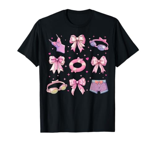 Schwimmer Schwimmen Mädchen Kokette Schleife Rosa Mama T-Shirt Schwimmer Schwimmen Mädchen Kokette Schleife Rosa Mama T-Shirt von Womens Pink Coquette Bow Swimming Swimmer Gifts