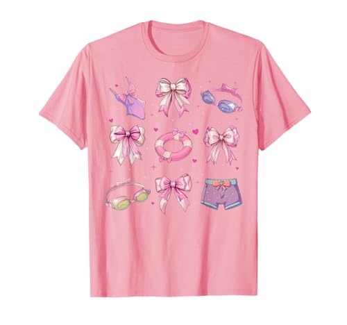 Schwimmer Schwimmen Mädchen Kokette Schleife Rosa Mama T-Shirt Schwimmer Schwimmen Mädchen Kokette Schleife Rosa Mama T-Shirt von Womens Pink Coquette Bow Swimming Swimmer Gifts