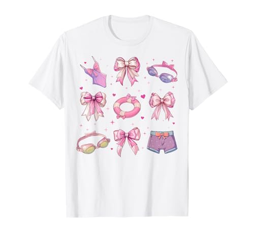 Schwimmer Schwimmen Mädchen Kokette Schleife Rosa Mama T-Shirt Schwimmer Schwimmen Mädchen Kokette Schleife Rosa Mama T-Shirt von Womens Pink Coquette Bow Swimming Swimmer Gifts