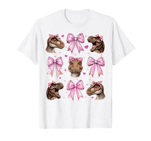 T-Rex Dinosaurier Tyrannosaurus Rex Girl Kokette Schleife Rosa Mama T-Shirt von Womens Pink Coquette Bow T-Rex Dinosaur Gifts