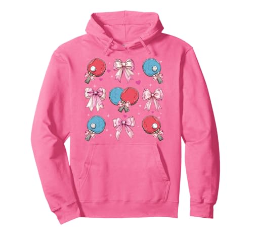 Tischtennis-Paddelball für Mädchen, Kokette mit Schleife, rosa Mama Pullover Hoodie Tischtennis-Paddelball für Mädchen, Kokette mit Schleife, rosa Mama Pullover Hoodie von Womens Pink Coquette Bow Table Tennis Player Gifts