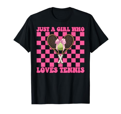 Just A Girl Who Loves Tennis Mom Tennis Mama Muttertag T-Shirt Just A Girl Who Loves Tennis Mom Tennis Mama Muttertag T-Shirt von Womens Pink Coquette Bow Tennis Player Gifts