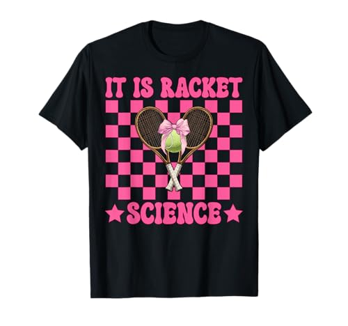 Lustiges Tennis-Mädchen Mama Muttertag Es ist Racket Science T-Shirt von Womens Pink Coquette Bow Tennis Player Gifts