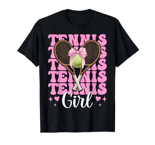 Tennis Girl Tennis Mom Mama Muttertag Rosa Kokette Schleife T-Shirt Tennis Girl Tennis Mom Mama Muttertag Rosa Kokette Schleife T-Shirt von Womens Pink Coquette Bow Tennis Player Gifts