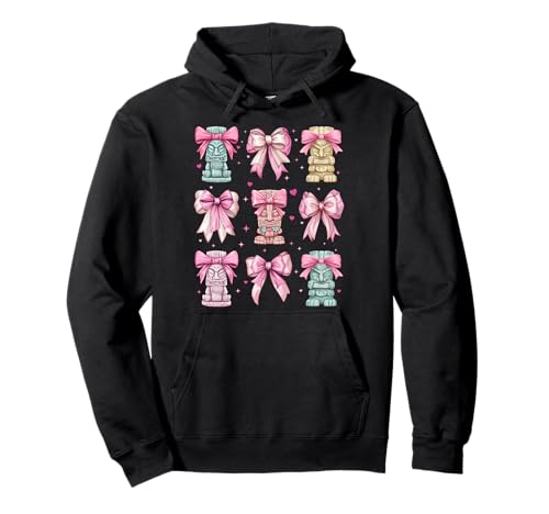 Tiki Luau Hawaii Hawaii Tiki Maske Mädchen Kokette Schleife Rosa Pullover Hoodie von Womens Pink Coquette Bow Tiki Luau Gifts