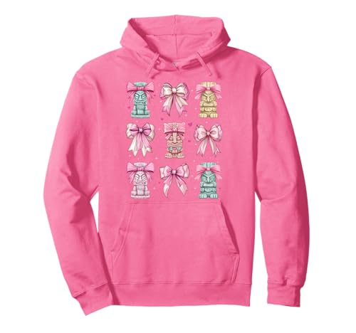Tiki Luau Hawaii Hawaii Tiki Maske Mädchen Kokette Schleife Rosa Pullover Hoodie von Womens Pink Coquette Bow Tiki Luau Gifts