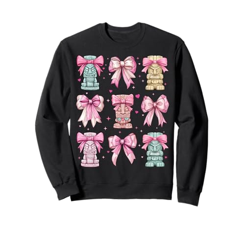 Tiki Luau Hawaii Hawaii Tiki Maske Mädchen Kokette Schleife Rosa Sweatshirt von Womens Pink Coquette Bow Tiki Luau Gifts