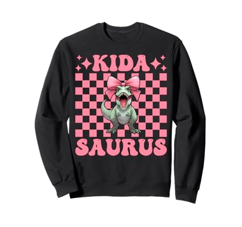Kidasaurus Trex Tyrannosaurus Rex Dinosaurier Mädchen Kokette Schleife Sweatshirt von Womens Pink Coquette Bow Trex Dinosaur Gifts