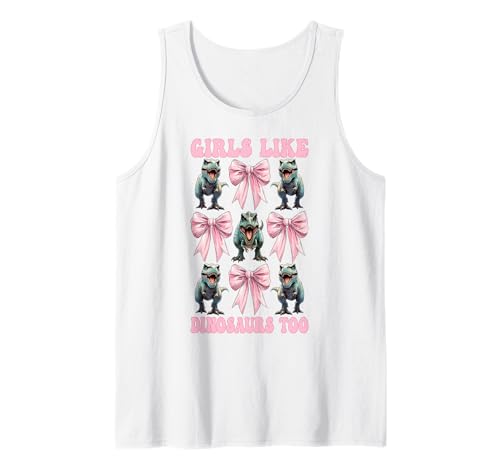 Mädchen mögen auch Dinosaurier Trex Tyrannosaurus Rex Coquette Bow Tank Top Mädchen mögen auch Dinosaurier Trex Tyrannosaurus Rex Coquette Bow Tank Top von Womens Pink Coquette Bow Trex Dinosaur Gifts