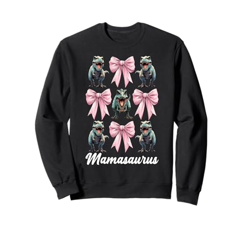 Mamasaurus Trex Tyrannosaurus Rex Dinosaurier Mama Muttertag Sweatshirt von Womens Pink Coquette Bow Trex Dinosaur Gifts