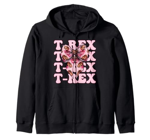 T-Rex Tyrannosaurus Rex Dinosaurier Mädchen Mama Kokette Schleife Kapuzenjacke von Womens Pink Coquette Bow Trex Dinosaur Gifts