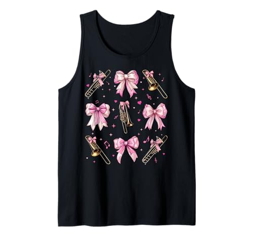 Posauneninstrument Posaunist Mädchen Kokette Bogen Rosa Mama Tank Top Posauneninstrument Posaunist Mädchen Kokette Bogen Rosa Mama Tank Top von Womens Pink Coquette Bow Trombone Instrument Gifts
