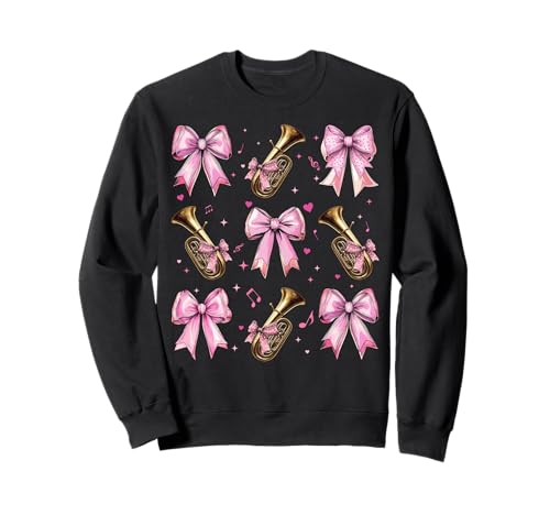 Tubinstrument Tubist Girl Coquette Bow Pink Mom Sweatshirt Tubinstrument Tubist Girl Coquette Bow Pink Mom Sweatshirt von Womens Pink Coquette Bow Tuba Instrument Gifts