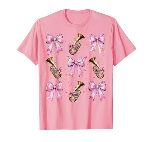 Tubinstrument Tubist Girl Coquette Bow Pink Mom T-Shirt Tubinstrument Tubist Girl Coquette Bow Pink Mom T-Shirt von Womens Pink Coquette Bow Tuba Instrument Gifts