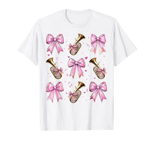 Tubinstrument Tubist Girl Coquette Bow Pink Mom T-Shirt Tubinstrument Tubist Girl Coquette Bow Pink Mom T-Shirt von Womens Pink Coquette Bow Tuba Instrument Gifts