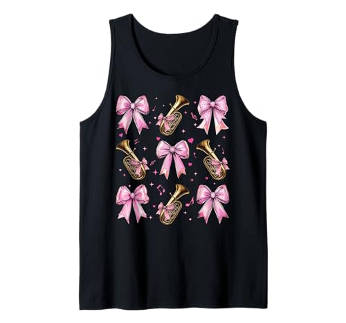Tubinstrument Tubist Girl Coquette Bow Pink Mom Tank Top Tubinstrument Tubist Girl Coquette Bow Pink Mom Tank Top von Womens Pink Coquette Bow Tuba Instrument Gifts