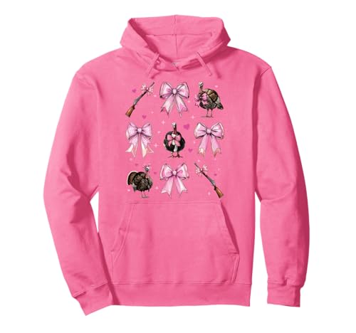 Türkei Jagd Truthahn Jäger Mädchen Kokette Schleife Rosa Mama Pullover Hoodie von Womens Pink Coquette Bow Turkey Hunting Gifts
