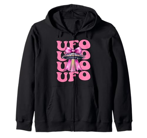 Kokette Schleife Ufo fliegende Untertasse Außerirdische Mädchen Mama Kapuzenjacke Kokette Schleife Ufo fliegende Untertasse Außerirdische Mädchen Mama Kapuzenjacke von Womens Pink Coquette Bow Ufo Flying Saucer Gifts