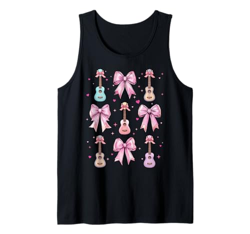 Ukulele-Instrument Coquette Bow Pink Mom für Mädchen Tank Top Ukulele-Instrument Coquette Bow Pink Mom für Mädchen Tank Top von Womens Pink Coquette Bow Ukulele Instrument Gifts