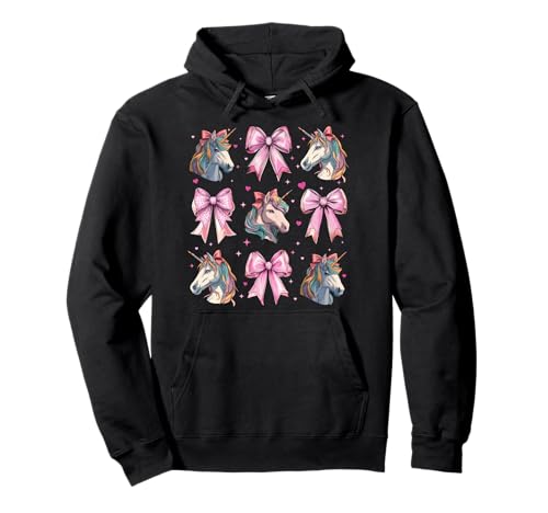 Einhorn Regenbogen Mädchen Kokette Schleife Rosa Mama Pullover Hoodie von Womens Pink Coquette Bow Unicorn Rainbow Gifts