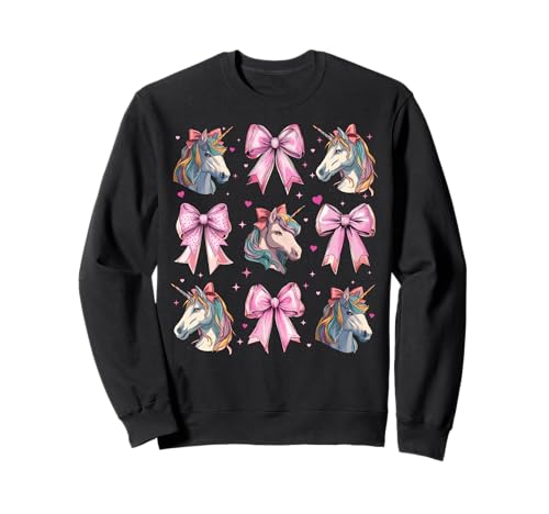 Einhorn Regenbogen Mädchen Kokette Schleife Rosa Mama Sweatshirt von Womens Pink Coquette Bow Unicorn Rainbow Gifts