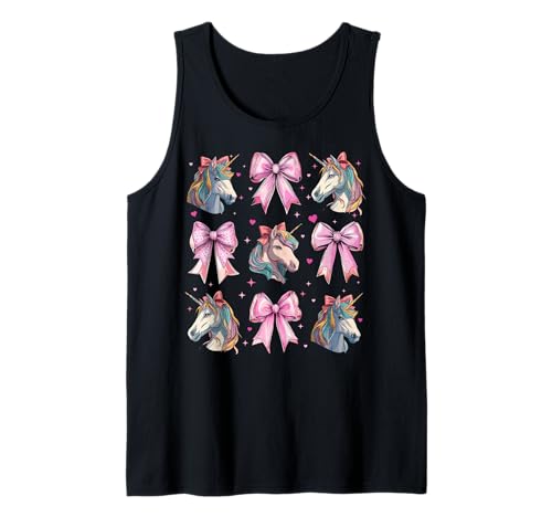 Einhorn Regenbogen Mädchen Kokette Schleife Rosa Mama Tank Top von Womens Pink Coquette Bow Unicorn Rainbow Gifts