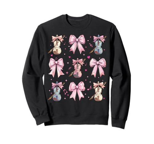 Violininstrument Violinist Mädchen Kokette Bogen Rosa Mama Sweatshirt Violininstrument Violinist Mädchen Kokette Bogen Rosa Mama Sweatshirt von Womens Pink Coquette Bow Violin Instrument Gifts