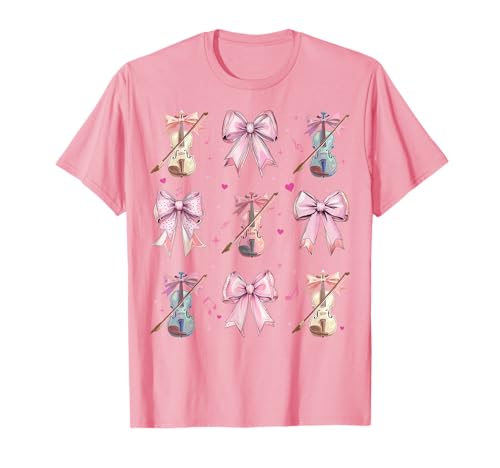 Violininstrument Violinist Mädchen Kokette Bogen Rosa Mama T-Shirt Violininstrument Violinist Mädchen Kokette Bogen Rosa Mama T-Shirt von Womens Pink Coquette Bow Violin Instrument Gifts