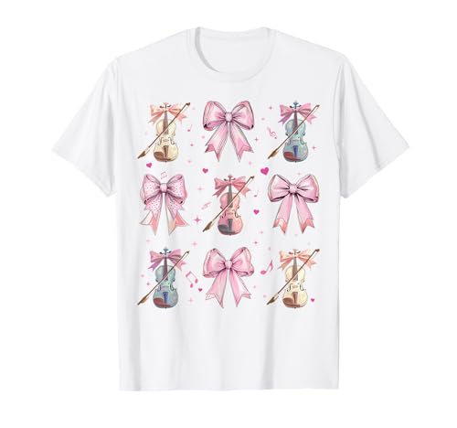 Violininstrument Violinist Mädchen Kokette Bogen Rosa Mama T-Shirt Violininstrument Violinist Mädchen Kokette Bogen Rosa Mama T-Shirt von Womens Pink Coquette Bow Violin Instrument Gifts
