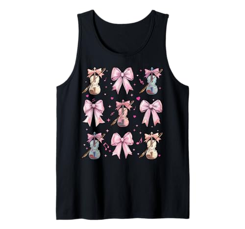 Violininstrument Violinist Mädchen Kokette Bogen Rosa Mama Tank Top Violininstrument Violinist Mädchen Kokette Bogen Rosa Mama Tank Top von Womens Pink Coquette Bow Violin Instrument Gifts