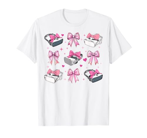 Virtual-Reality-VR-Player, Videospiel-Mädchen, Coquette Bow, Mama T-Shirt Virtual-Reality-VR-Player, Videospiel-Mädchen, Coquette Bow, Mama T-Shirt von Womens Pink Coquette Bow Virtual Reality VR Gifts