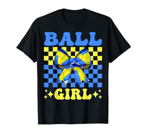 Ball Girl Volleyball Mädchen T-Shirt Ball Girl Volleyball Mädchen T-Shirt von Womens Pink Coquette Bow Volleyball Player Gifts