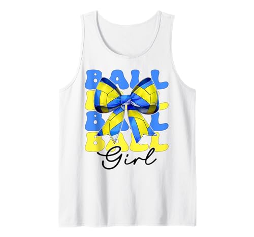 Ball Girl Volleyball Mädchen Tank Top Ball Girl Volleyball Mädchen Tank Top von Womens Pink Coquette Bow Volleyball Player Gifts
