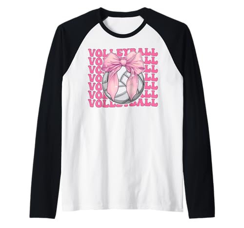 Coquette Bow Volleyballspieler Team Girl Mama Muttertag Raglan Coquette Bow Volleyballspieler Team Girl Mama Muttertag Raglan von Womens Pink Coquette Bow Volleyball Player Gifts