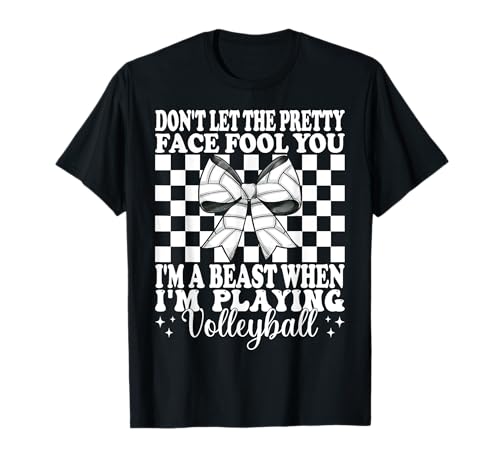 Ich bin ein Biest, wenn ich Volleyball spiele, Mädchen T-Shirt Ich bin ein Biest, wenn ich Volleyball spiele, Mädchen T-Shirt von Womens Pink Coquette Bow Volleyball Player Gifts
