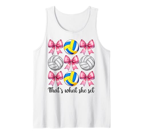Lustiges Volleyball-Mädchen, Muttertag, das hat sie festgelegt Tank Top Lustiges Volleyball-Mädchen, Muttertag, das hat sie festgelegt Tank Top von Womens Pink Coquette Bow Volleyball Player Gifts