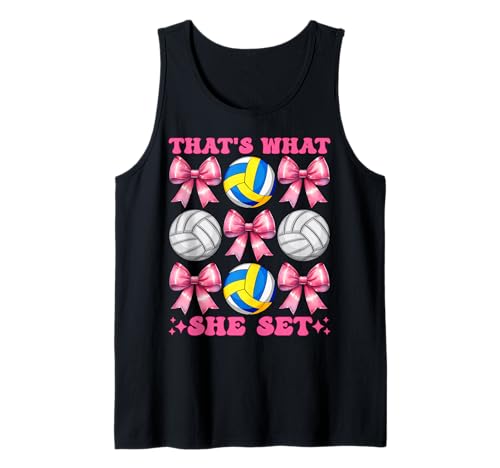 Lustiges Volleyball-Mädchen, Muttertag, das hat sie festgelegt Tank Top Lustiges Volleyball-Mädchen, Muttertag, das hat sie festgelegt Tank Top von Womens Pink Coquette Bow Volleyball Player Gifts