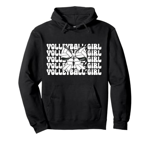 Volleyball-Kokette für Mädchen Pullover Hoodie Volleyball-Kokette für Mädchen Pullover Hoodie von Womens Pink Coquette Bow Volleyball Player Gifts