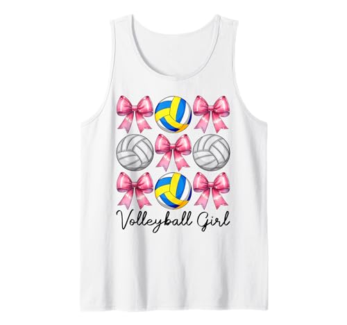 Volleyball Mädchen Volleyball Mama Mama Muttertag Kokette Tank Top Volleyball Mädchen Volleyball Mama Mama Muttertag Kokette Tank Top von Womens Pink Coquette Bow Volleyball Player Gifts