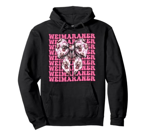 Weimaraner Hund Mädchen Kokette Schleife Rosa Band Pullover Hoodie Weimaraner Hund Mädchen Kokette Schleife Rosa Band Pullover Hoodie von Womens Pink Coquette Bow Weimaraner Dog Gifts