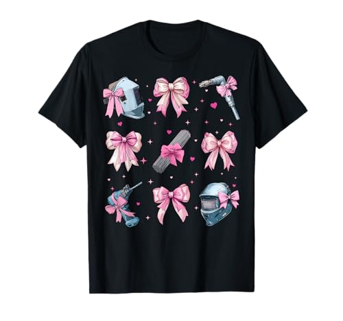 Schweißer Weld Girl Coquette Bow Pink Mom T-Shirt Schweißer Weld Girl Coquette Bow Pink Mom T-Shirt von Womens Pink Coquette Bow Welding Welder Gifts